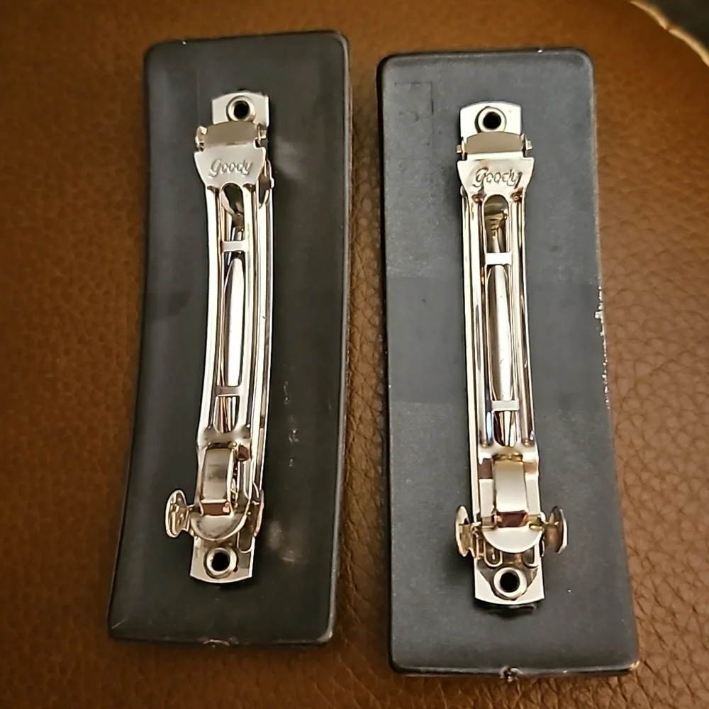 VTG GOODY 1990s Metallic Silver Large Barrettes